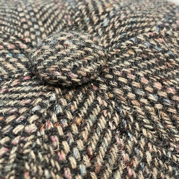 ~ Vintage Pendleton* Sm Wool Driving Cap* Brown Newsboy Plaid Tweed Hat Vtg GUC* - Picture 10 of 13